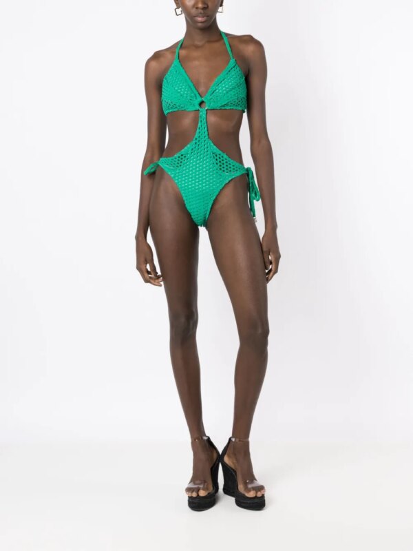 Amir Slama Badpak met uitgesneden detail - Groen