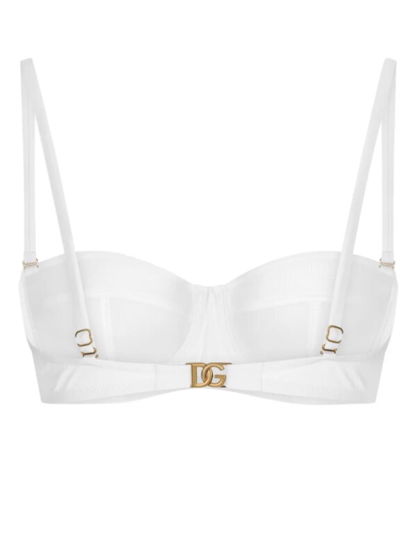 Dolce & Gabbana Bikinitop met logoplakkaat - Wit