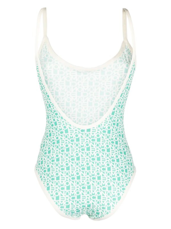 Moncler Badpak met logoprint - Groen