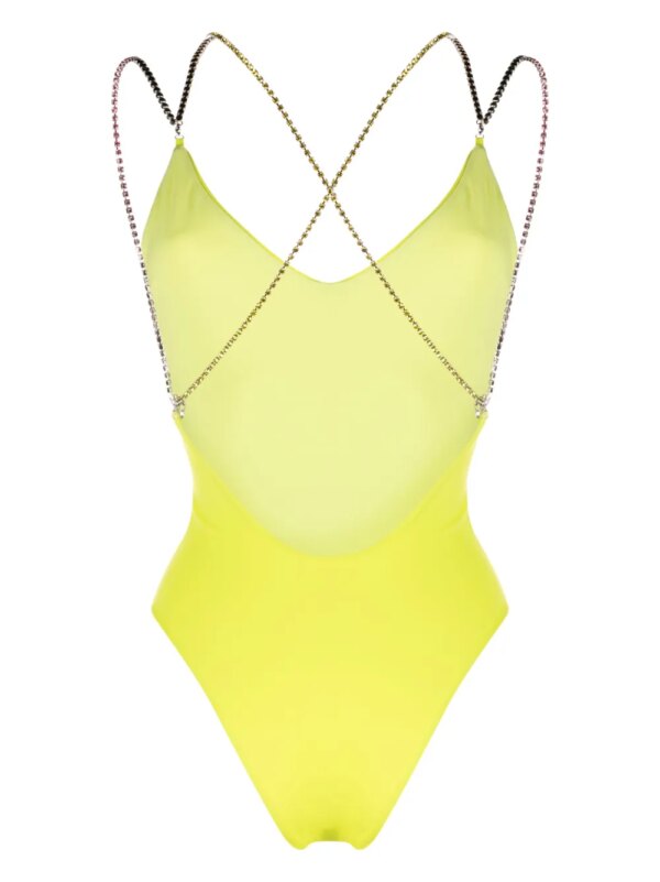 GCDS Badpak met kristallen band - Groen