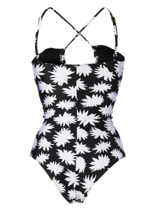 PatBO Badpak met bloemenprint - Zwart