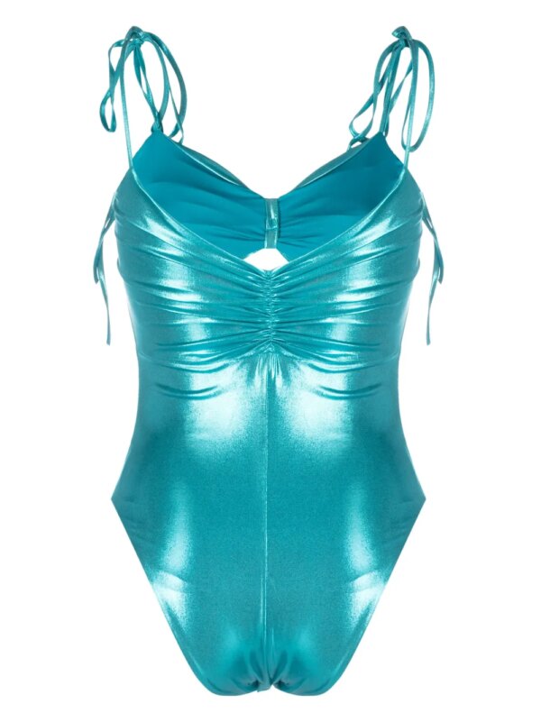 Amen Badpak met ruche - Blauw