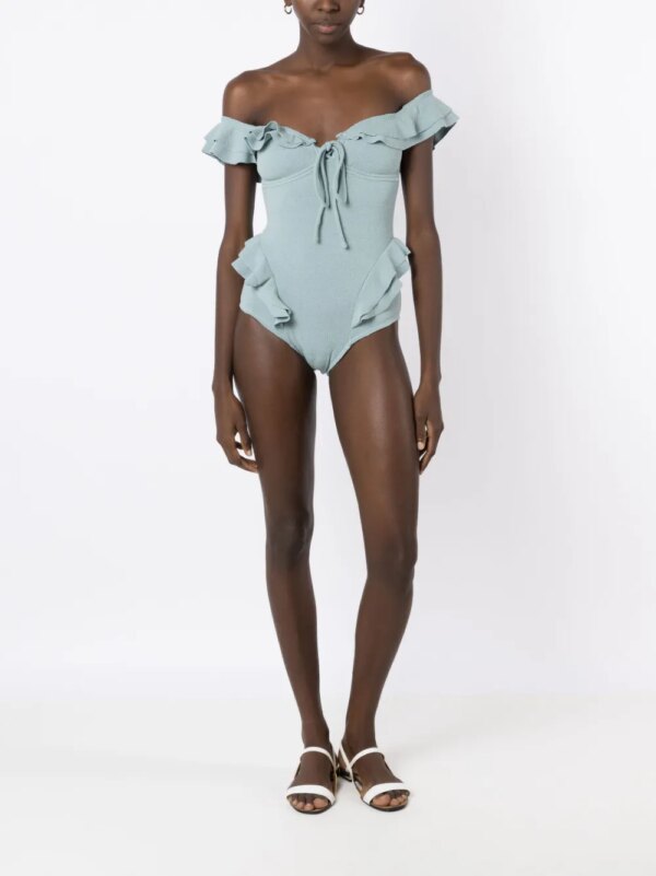 Clube Bossa Badpak met ruches - Blauw