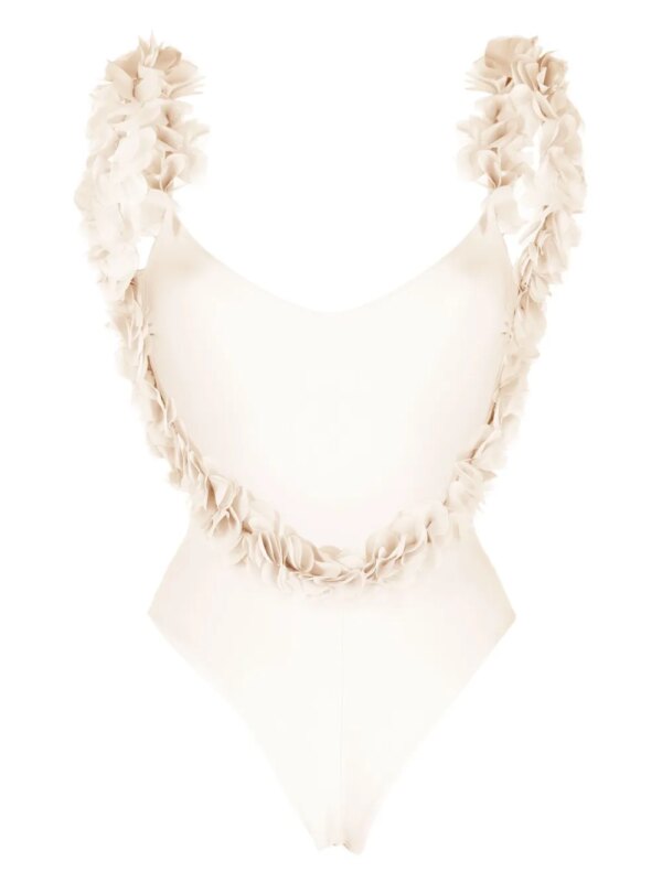 La Reveche Badpak met bloemenpatch - Beige