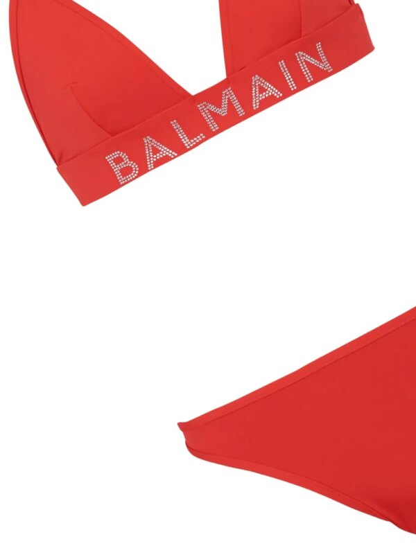 Balmain Bikini verfraaid met logo - Rood