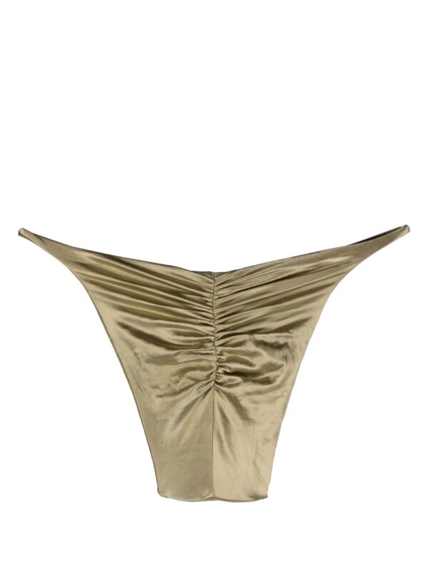 Isa Boulder Bikinislip met gesmockt detail - Goud
