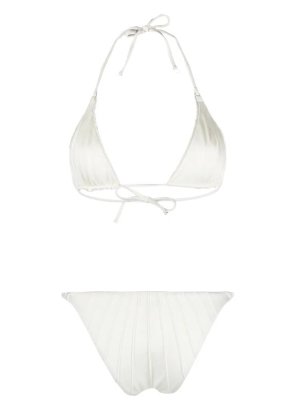 Noire Swimwear Gesmockte bikini - Wit