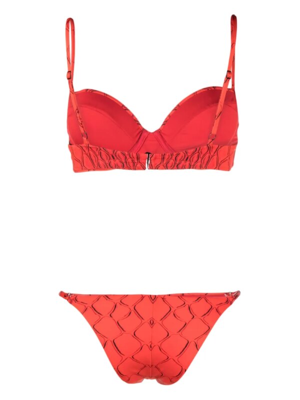 Noire Swimwear Bikini met abstracte print - Rood