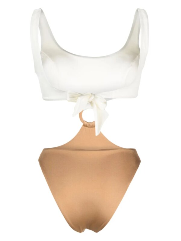 Noire Swimwear Badpak met uitgesneden detail - Beige