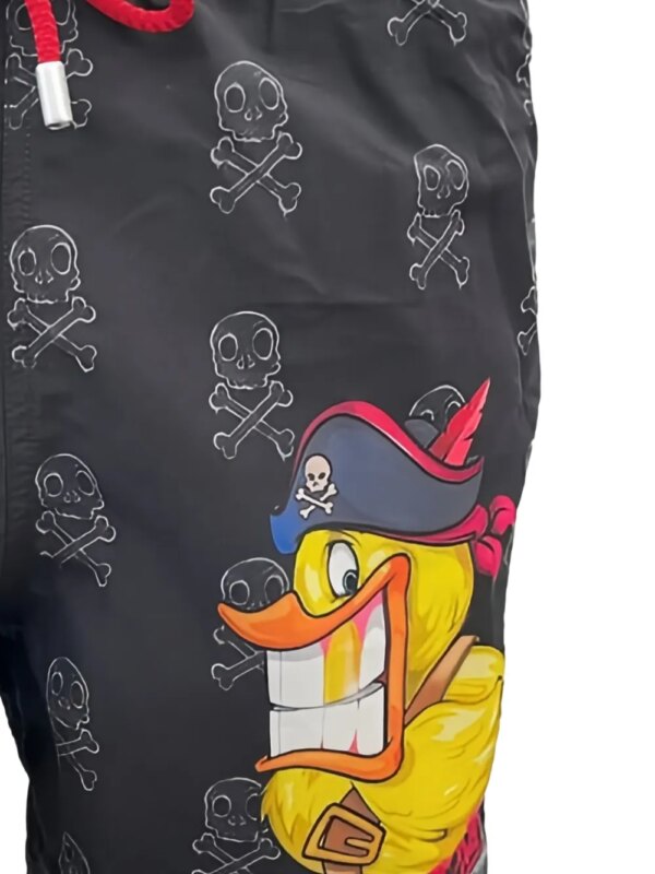 MC2 Saint Barth Pirate Duck zwembroek met doodskopprint - Zwart