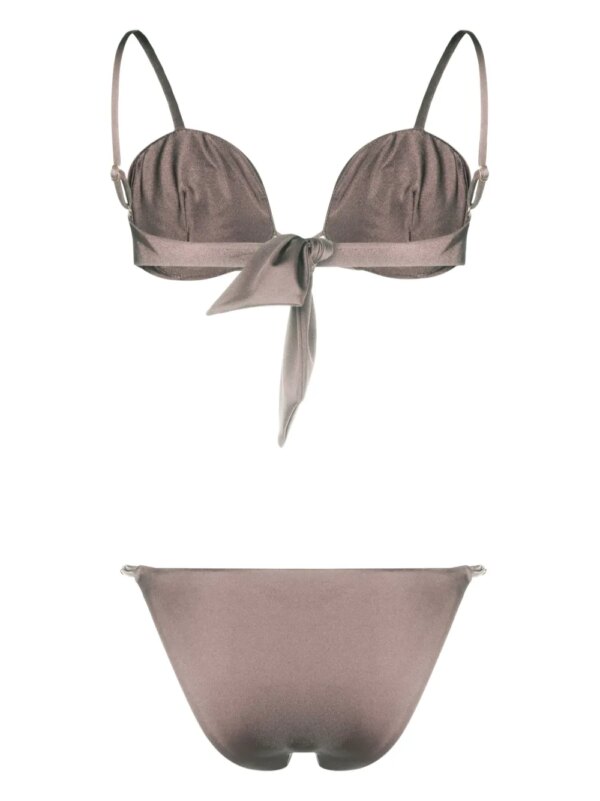 Noire Swimwear Bikini met tonaal stiksel - Beige