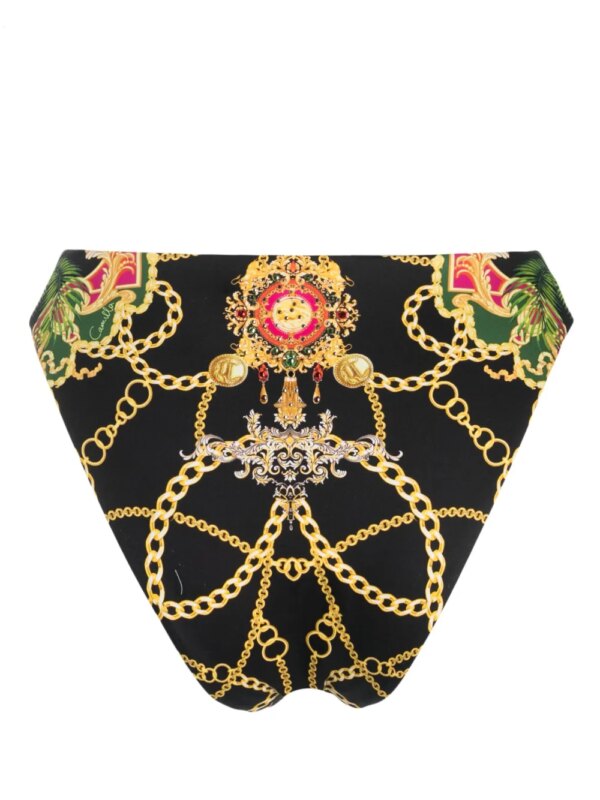 Camilla Bikinislip met barokprint - Zwart