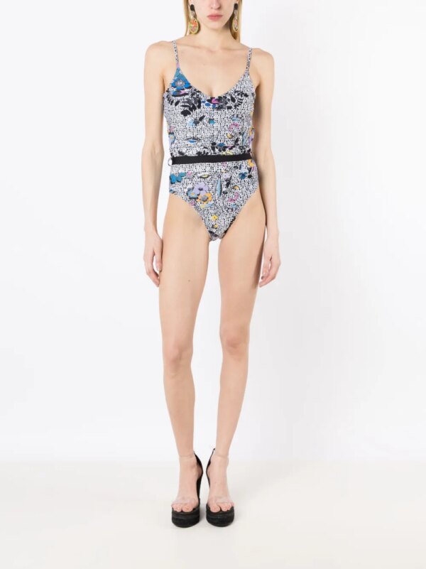 Amir Slama Badpak met bloemenprint - Veelkleurig