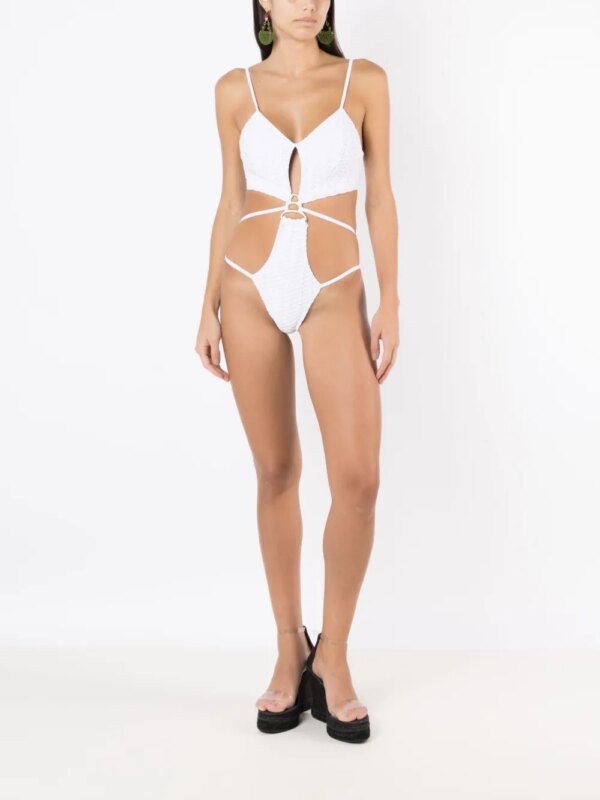 Amir Slama Badpak met uitgesneden vlak - Wit