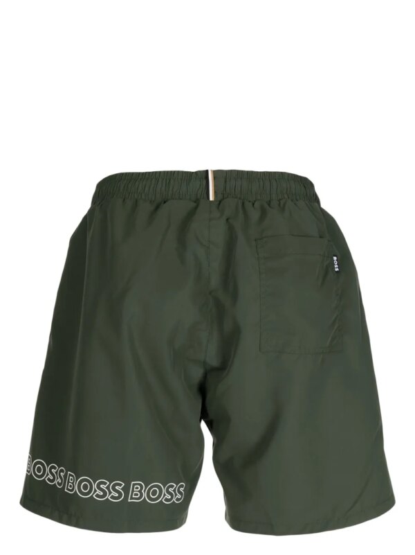 BOSS Zwembroek met logoprint - Groen