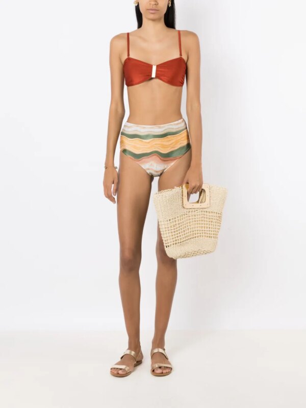 Lygia & Nanny Bikinislip met abstracte print - Wit