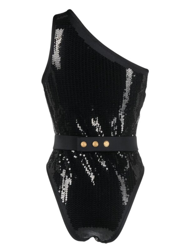 Balmain Asymmetrisch badpak - Zwart