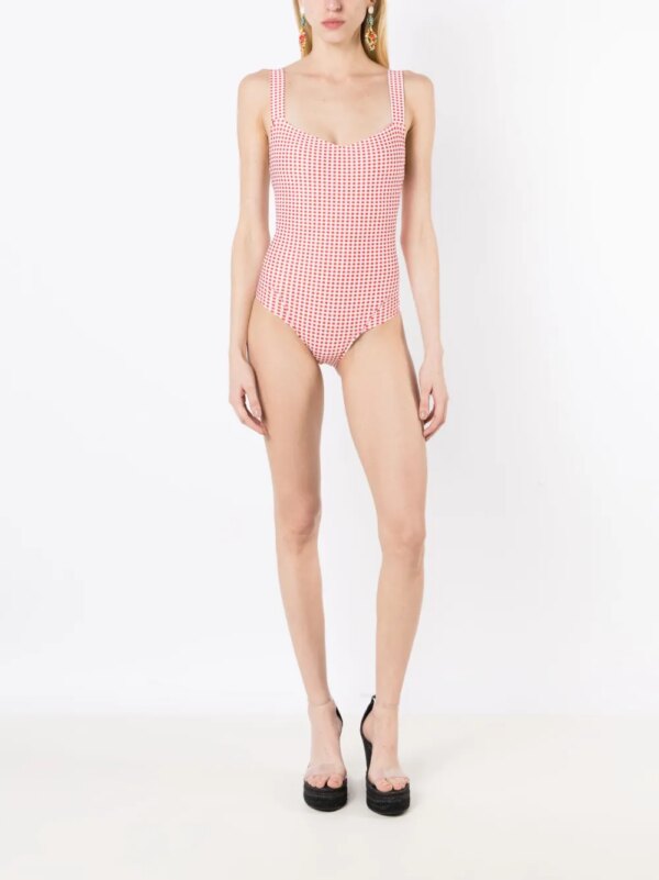 Amir Slama Badpak met gingham ruit - Rood