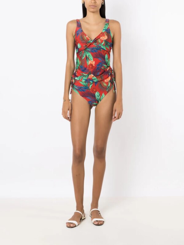 Lygia & Nanny Bruma tankini met botanische print - Rood
