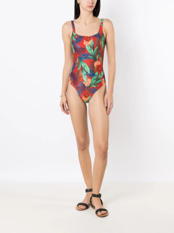 Lygia & Nanny Badpak met bloemenprint - Rood