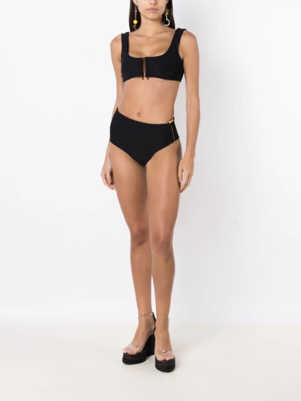 Amir Slama Bikini met textuur - Zwart