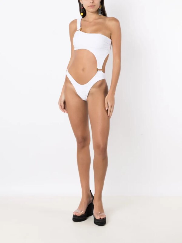 Amir Slama Asymmetrisch badpak - Wit