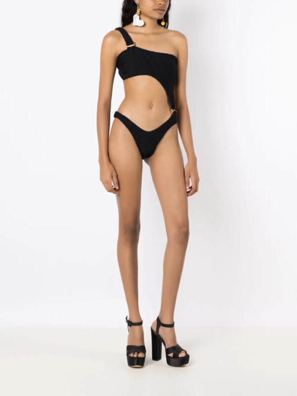 Amir Slama Asymmetrisch badpak - Zwart