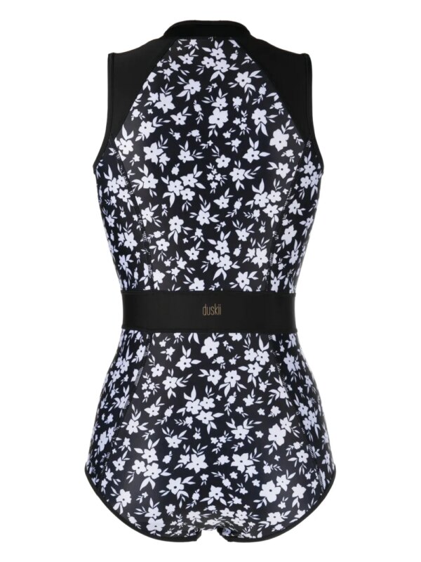 Duskii Badpak met bloemenprint - Zwart