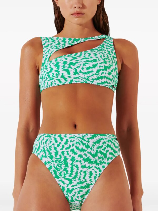 Karl Lagerfeld High waist bikinislip met bloemenprint - Groen