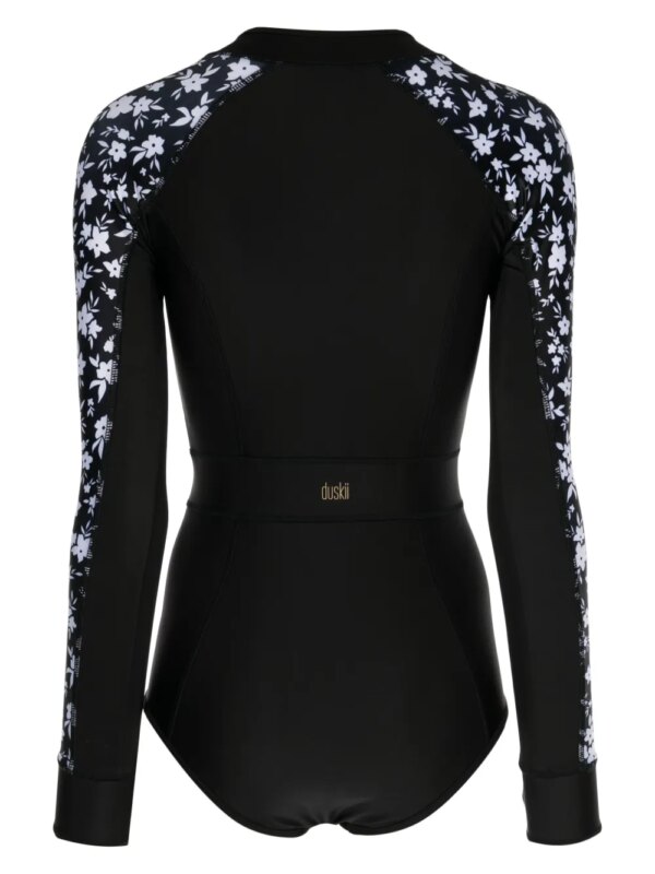 Duskii Badpak met bloemenprint - Zwart