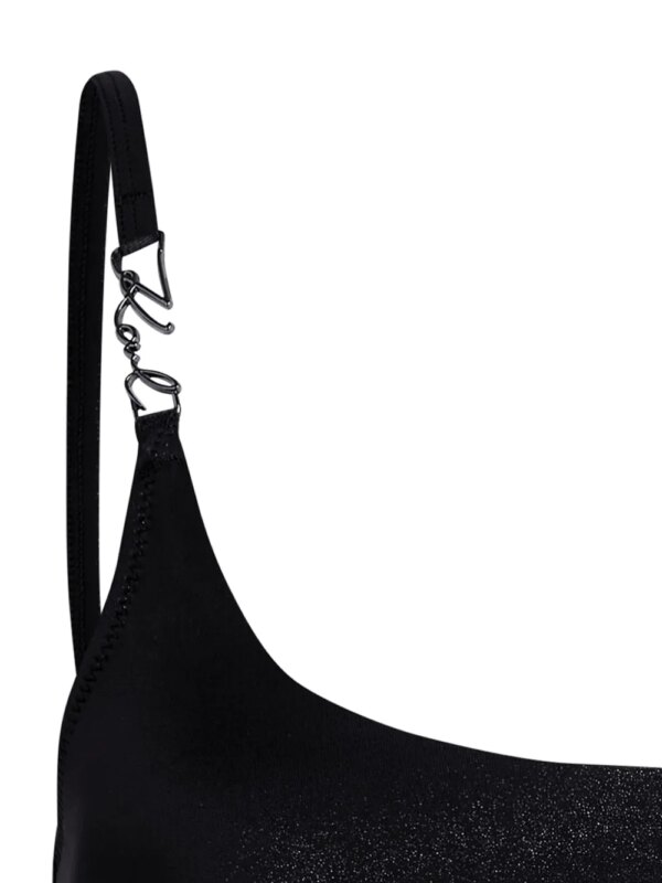 Karl Lagerfeld Signature bandeau bikinitop - Zwart