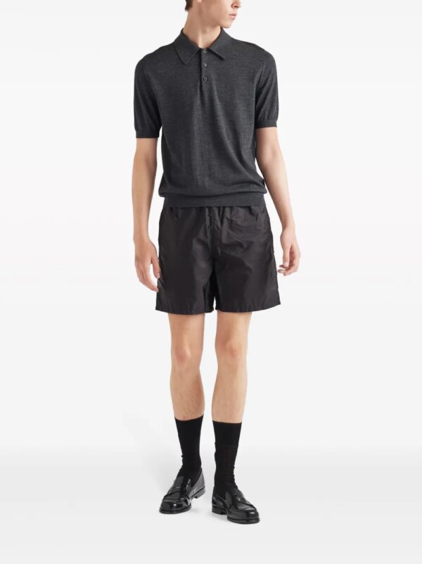 Prada Zwembroek met logoplakkaat - Zwart