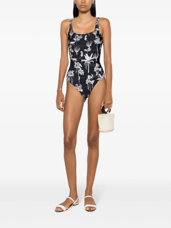 Lygia & Nanny Badpak met print - Zwart