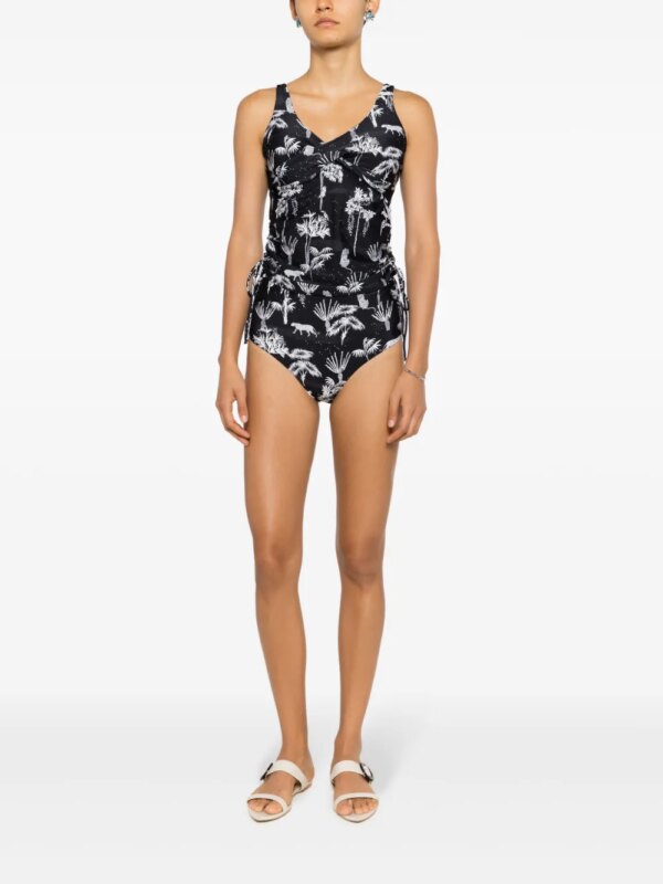 Lygia & Nanny Tankini met botanische print - Zwart