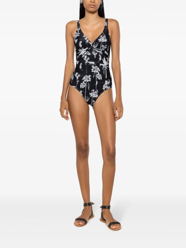 Lygia & Nanny Badpak met print - Zwart