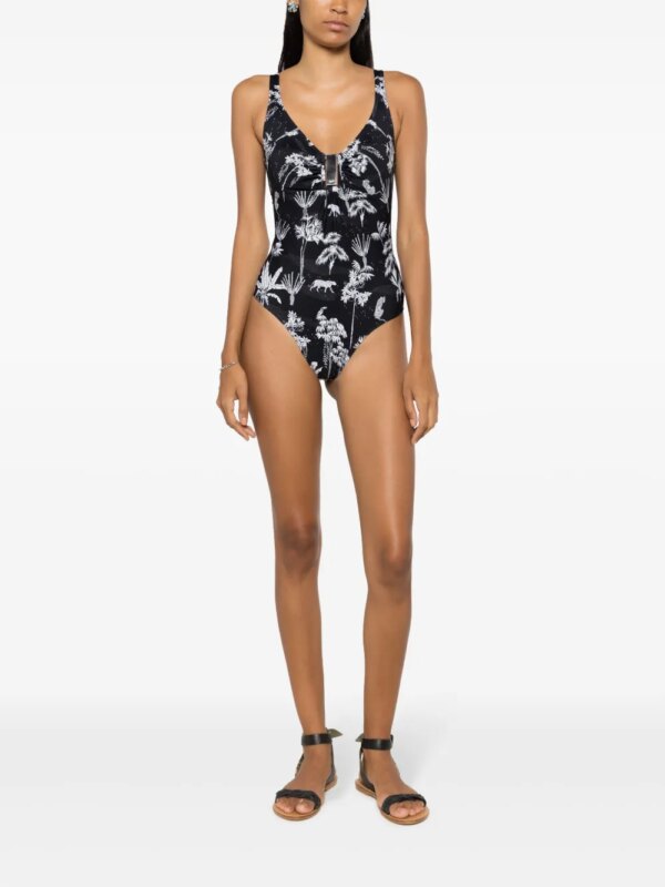 Lygia & Nanny Badpak met print - Zwart