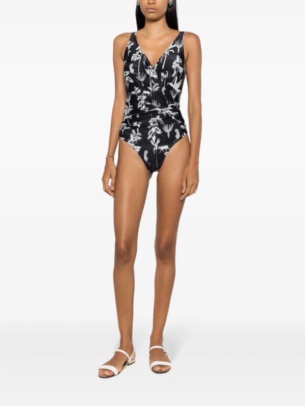 Lygia & Nanny Badpak met print - Zwart