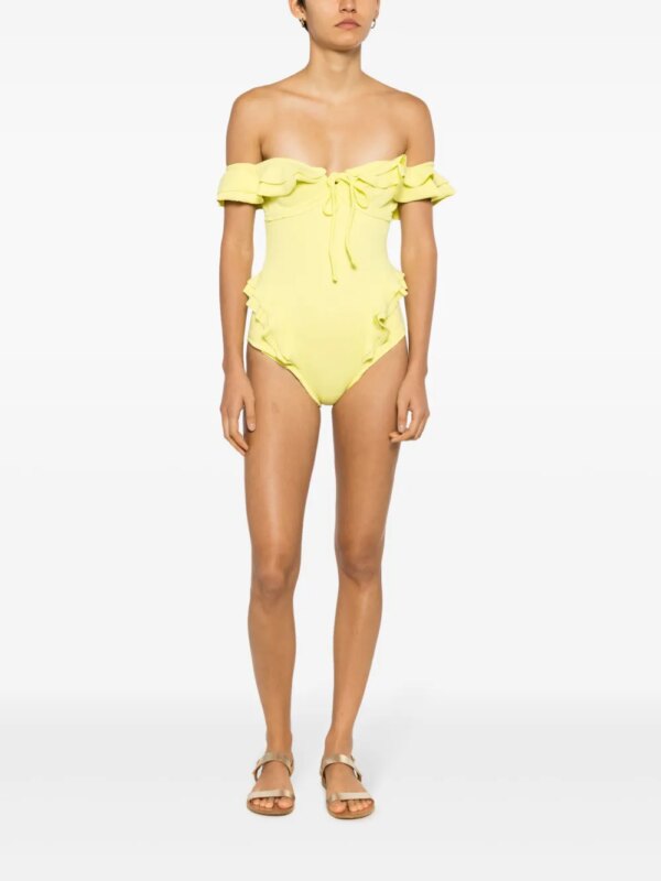 Clube Bossa Off-shoulder badpak - Geel