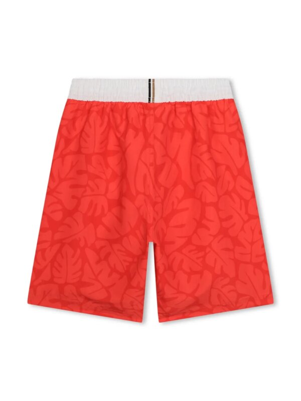 BOSS Kidswear Zwembroek met trekkoord en print - Rood