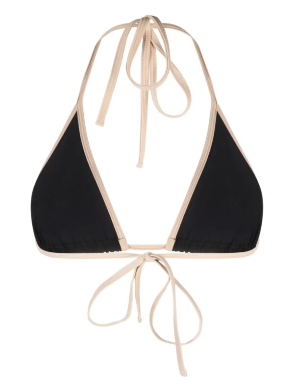 TOTEME Gestreepte gestrikte bikinitop - Zwart