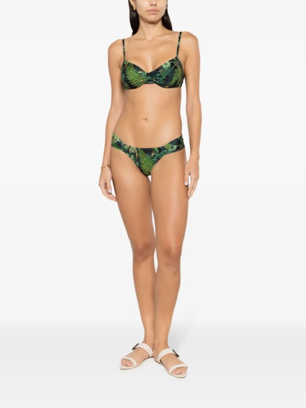 Lygia & Nanny Cassis bikinitop met bladerprint - Groen