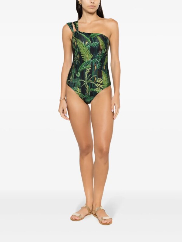 Lygia & Nanny Miusha badpak met bladerenprint - Groen