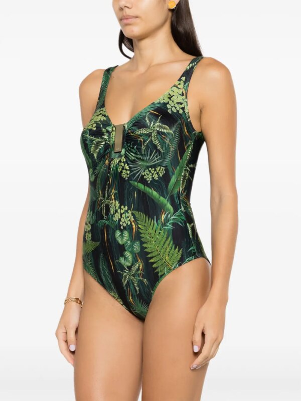 Lygia & Nanny Mirassol badpak met bladerprint - Groen