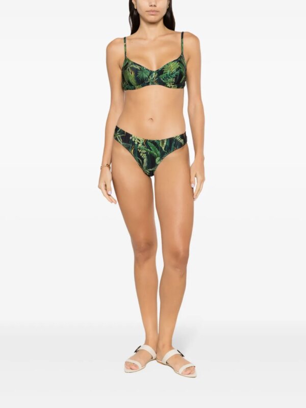 Lygia & Nanny Bikinitop met bladerprint - Groen
