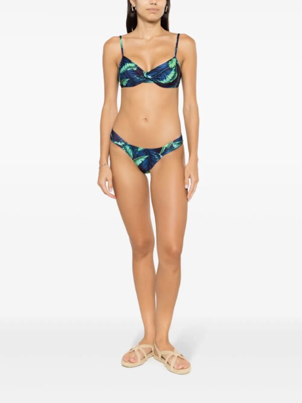 Lygia & Nanny Cassis bikinitop met bladerprint - Blauw