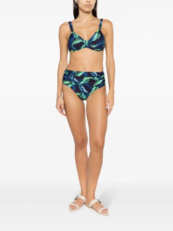 Lygia & Nanny Bikini met bladerenprint - Blauw