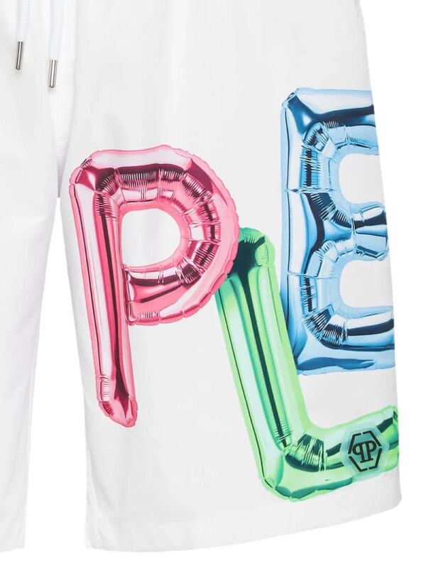 Philipp Plein Zwembroek met graffiti-print - Wit