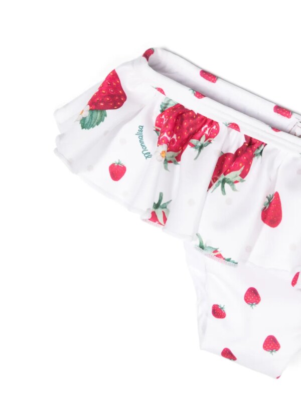 Monnalisa Bikini met print met ruches - Wit