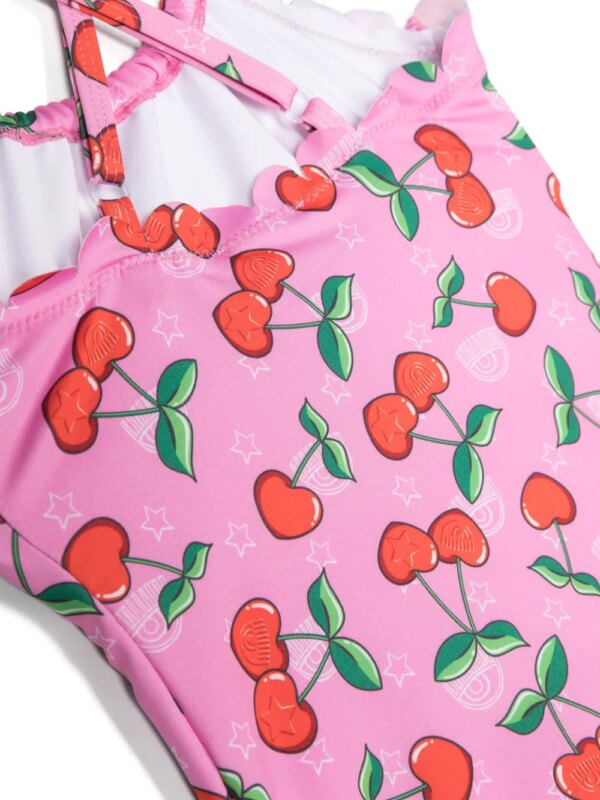 Chiara Ferragni Kids Badpak met kersenprint - Roze