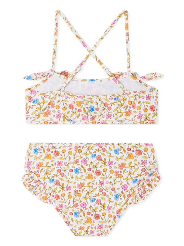 Bonpoint Bikini met bloemenprint - Wit
